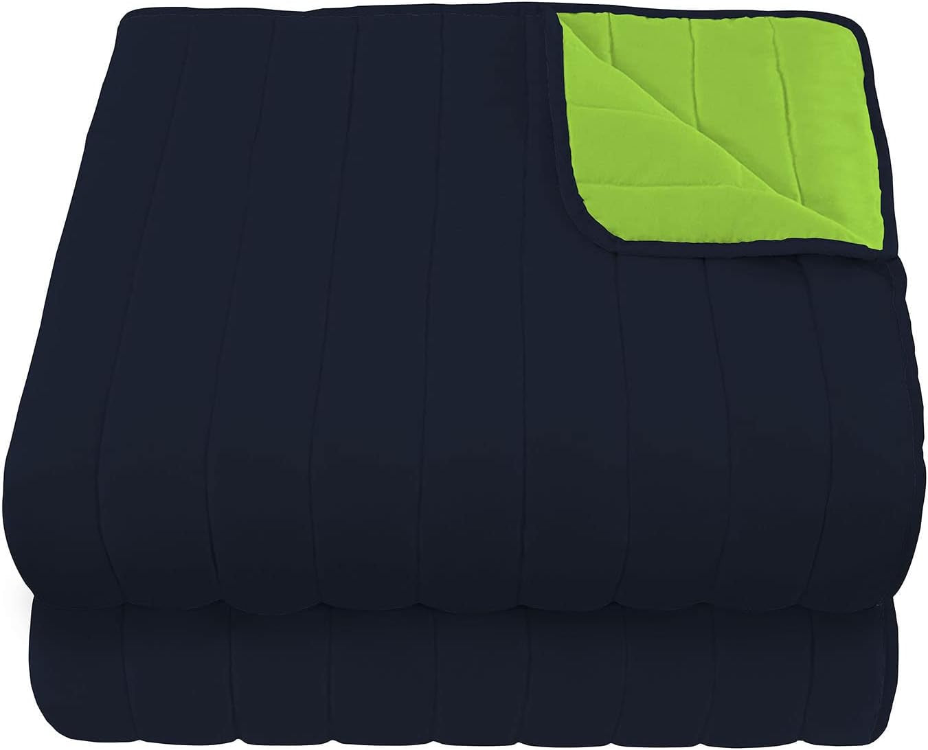 Elegant quilt for double bed 260 X 270 Cm Dark Blue/Apple Green Beds and Quilts Besuche den Italian Bed Linen-Store