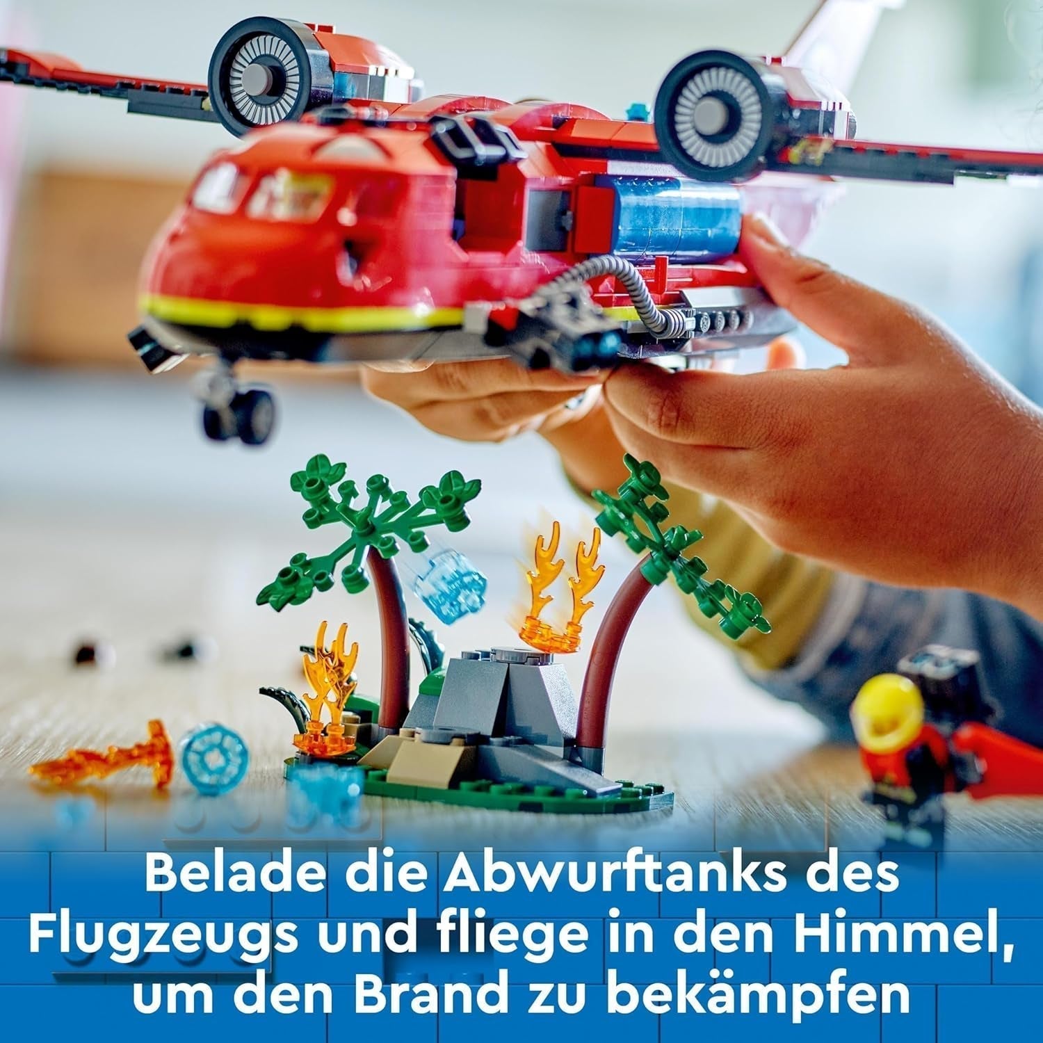 LEGO City Firefighting Plane, Children's toy plane firefighter set, construction set with 3 firefighter figures and fire decoration, excellent gift idea for boys and girls from 6 years old 60413 Building sets Besuche den LEGO-Store