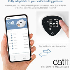 Catit - PIXI Smart Futterautomat mit 6 Mahlzeiten (Nassfutter), Weiß