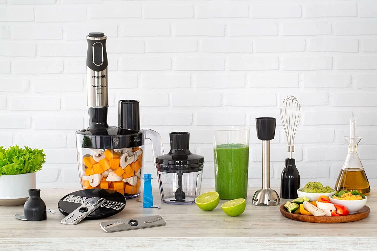 DD6558 DD655810 Quickchef 3-In-1 Tauchmixer, Powelix-Technology, 3 Zubehörteile, Edelstahl, Stahl/Schwarz Kitchen Naty Shop