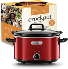 Slow Cooker Crock-Pot, 2 Temperature Settings + Keep Warm Function, 3.5 Liter (3-4 People), Red [SCV400RD] Slow Cooker Naty Shop Default Title
