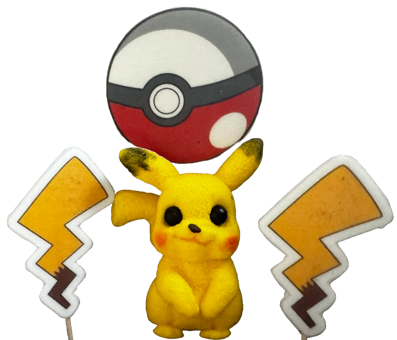 Set 4 decoratiuni comestibile din pasta de zahar, Pikachu Decoratiuni din Pasta de Zahar Naty Shop