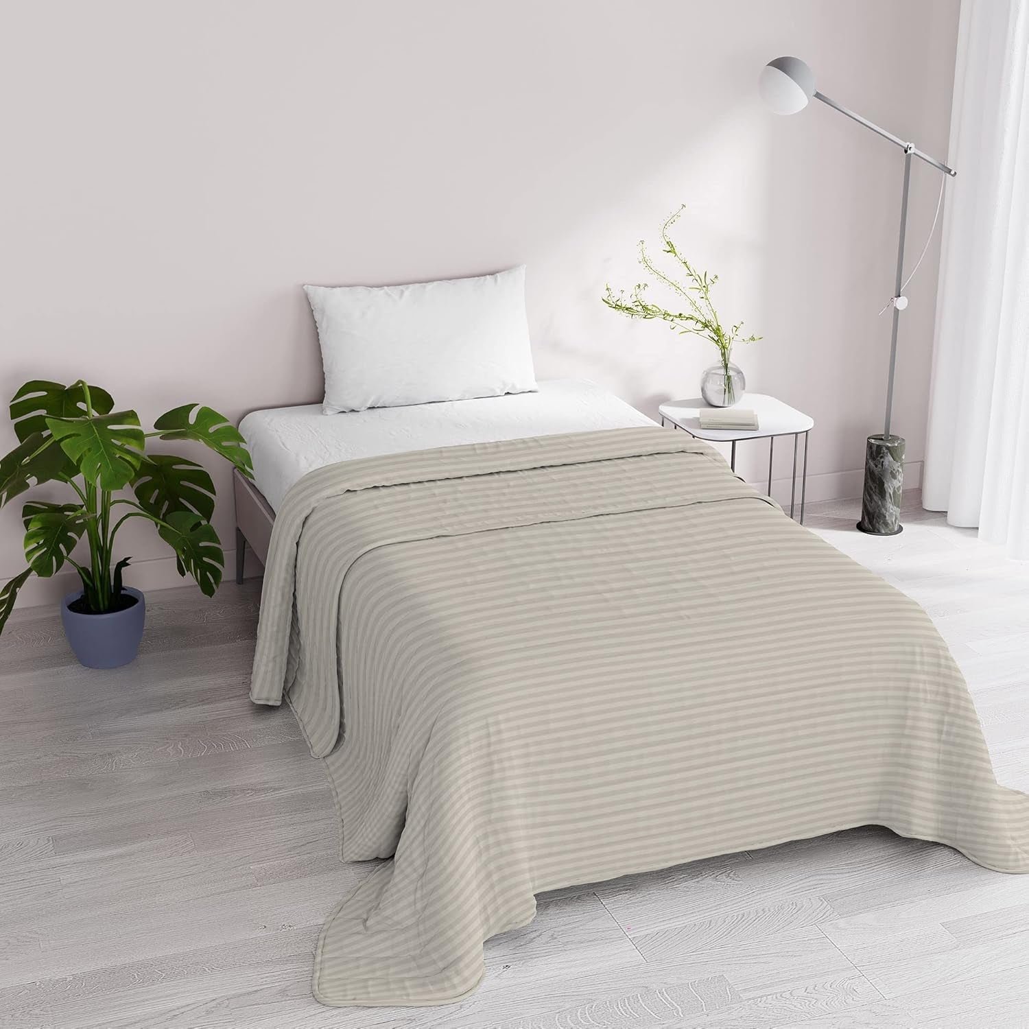 Summer quilt Satin Stripes, polyester, cream, 260X250 Cm Duvets and quilts Naty Shop Turtle dove 170X250 Cm