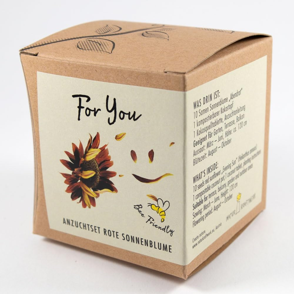 Plant Grow Gift Kit - Sunflower Sunset, including pots, substrate and growing instructions