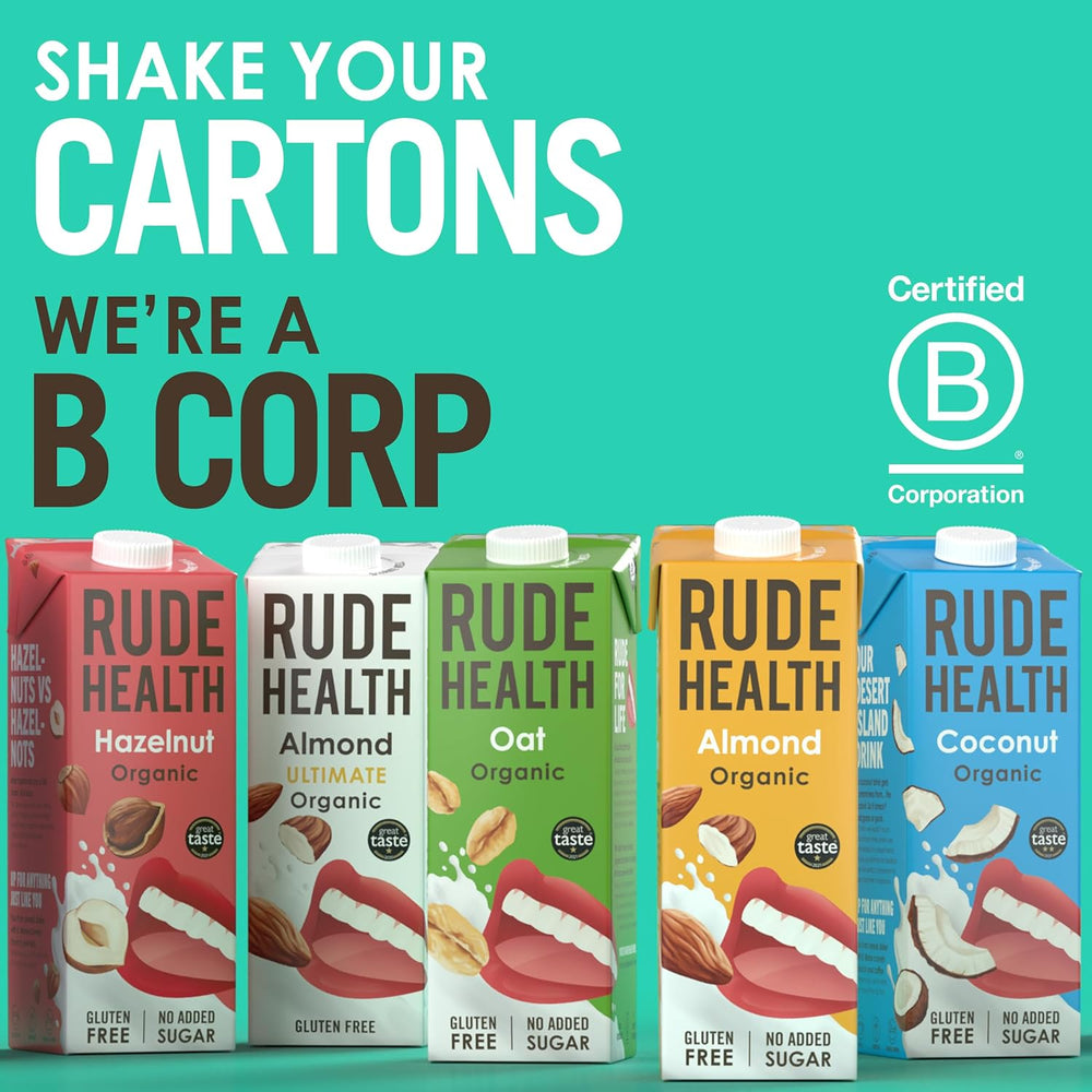 Rude Health 6 x 1 Liter Bio-Cashew-Drink, 100% natural Bio-Getränk, glutenfrei, ungesüßt, preisgekrönt, gesund & vegan, 100% recycelbare Verpackung