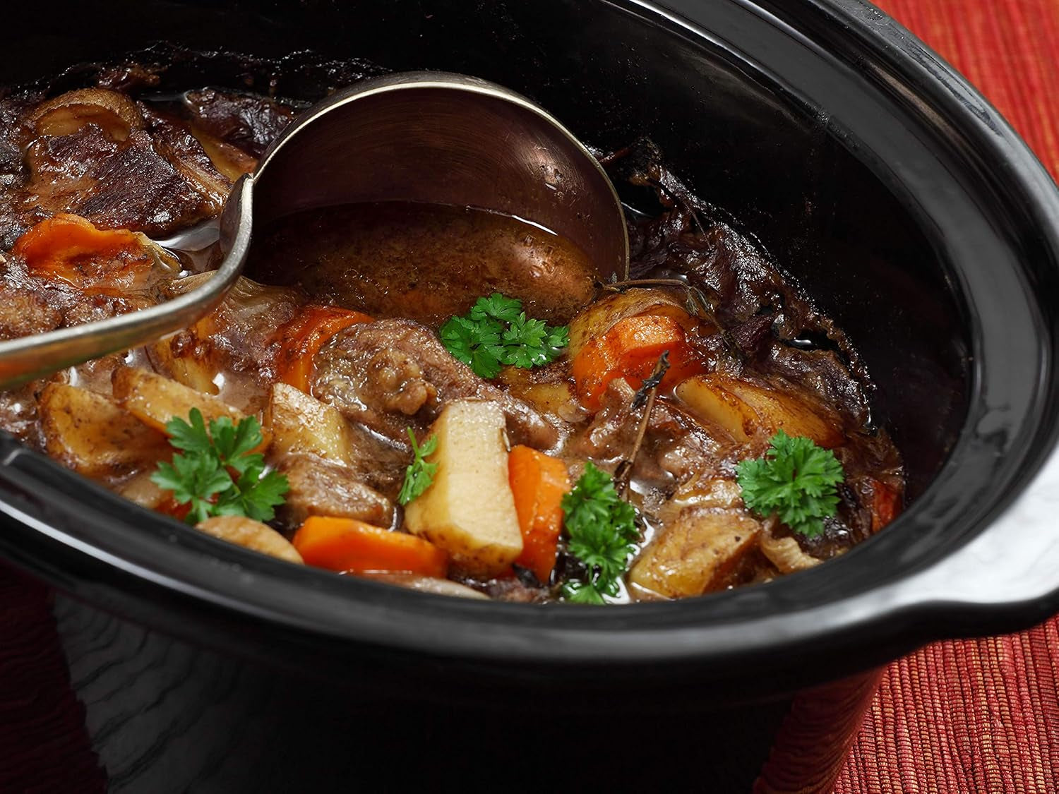 Beper BC.510 Slow Cooker, 280 W, 4.5 liters, ceramic glass, black and steel Slow Cooker Naty Shop