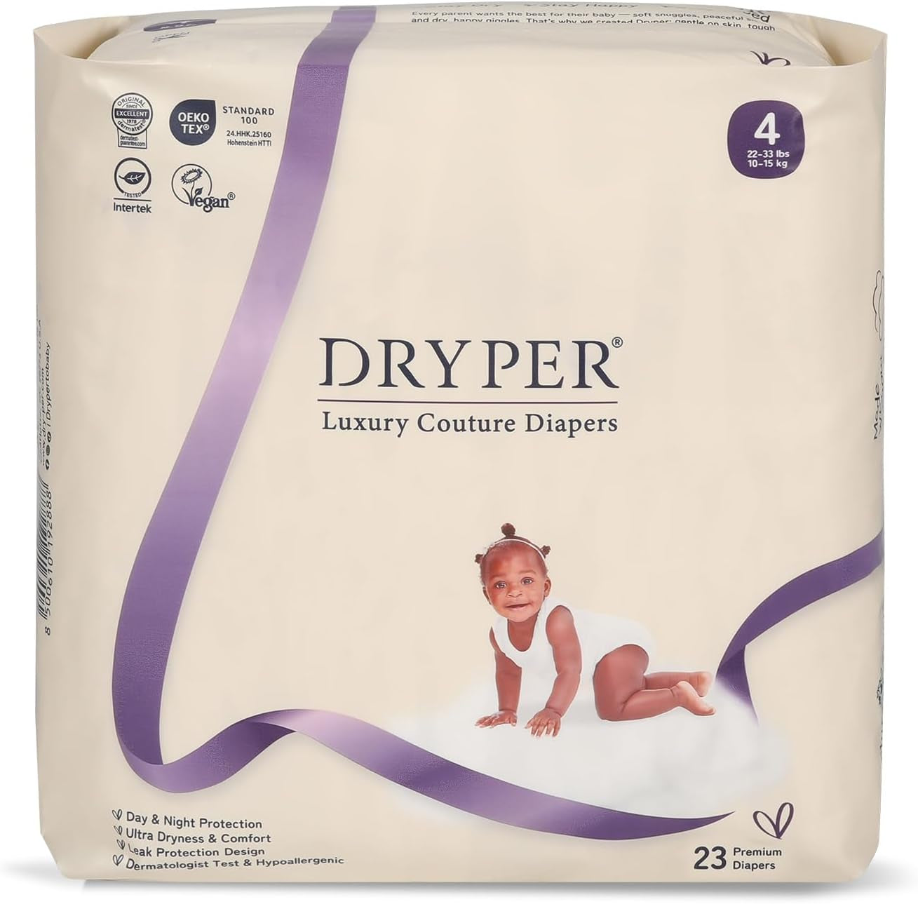 Baby Diapers Size 4 (10-15kg), Ultra Thin, Soft & Hypoallergenic for Sensitive Skin, 3D Leak Protection, Wetness Indicator, 138 Premium Day & Night Diapers