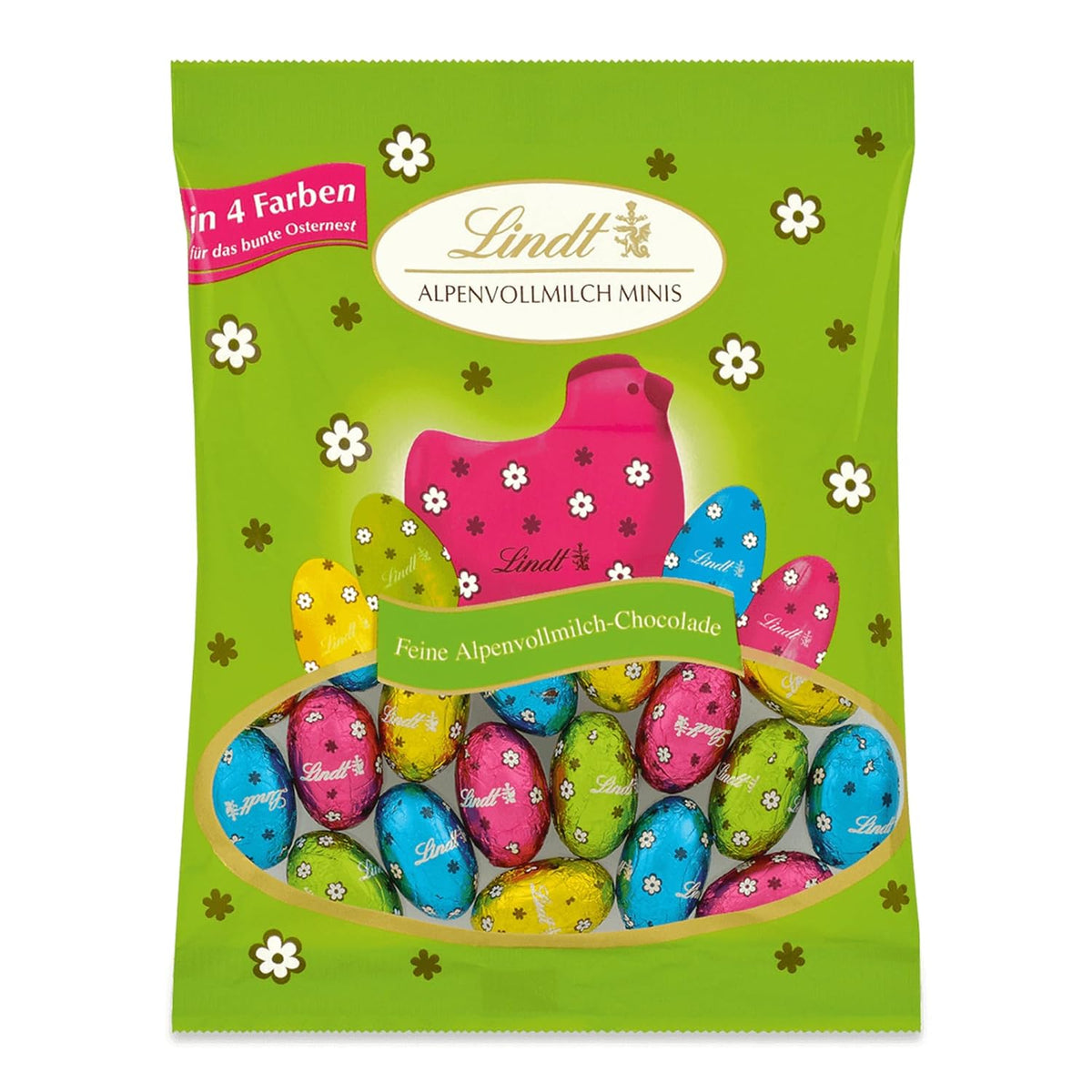 Mini Lindt Milk Chocolate Eggs for Chocolate Decorations | 2 bags x 180g | Premium milk chocolate eggs, cheerfully and colorfully packaged in four colors for Easter | Easter Chocolate | Chocolate gift