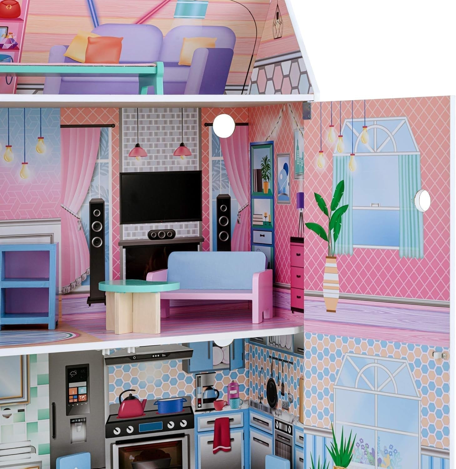 Olivias Little World Glasshouse Kids 12" Doll House & 10 Accesorii Pentru Păpuși 3.5" Multi Td-12518D Casute de papusi Naty Shop