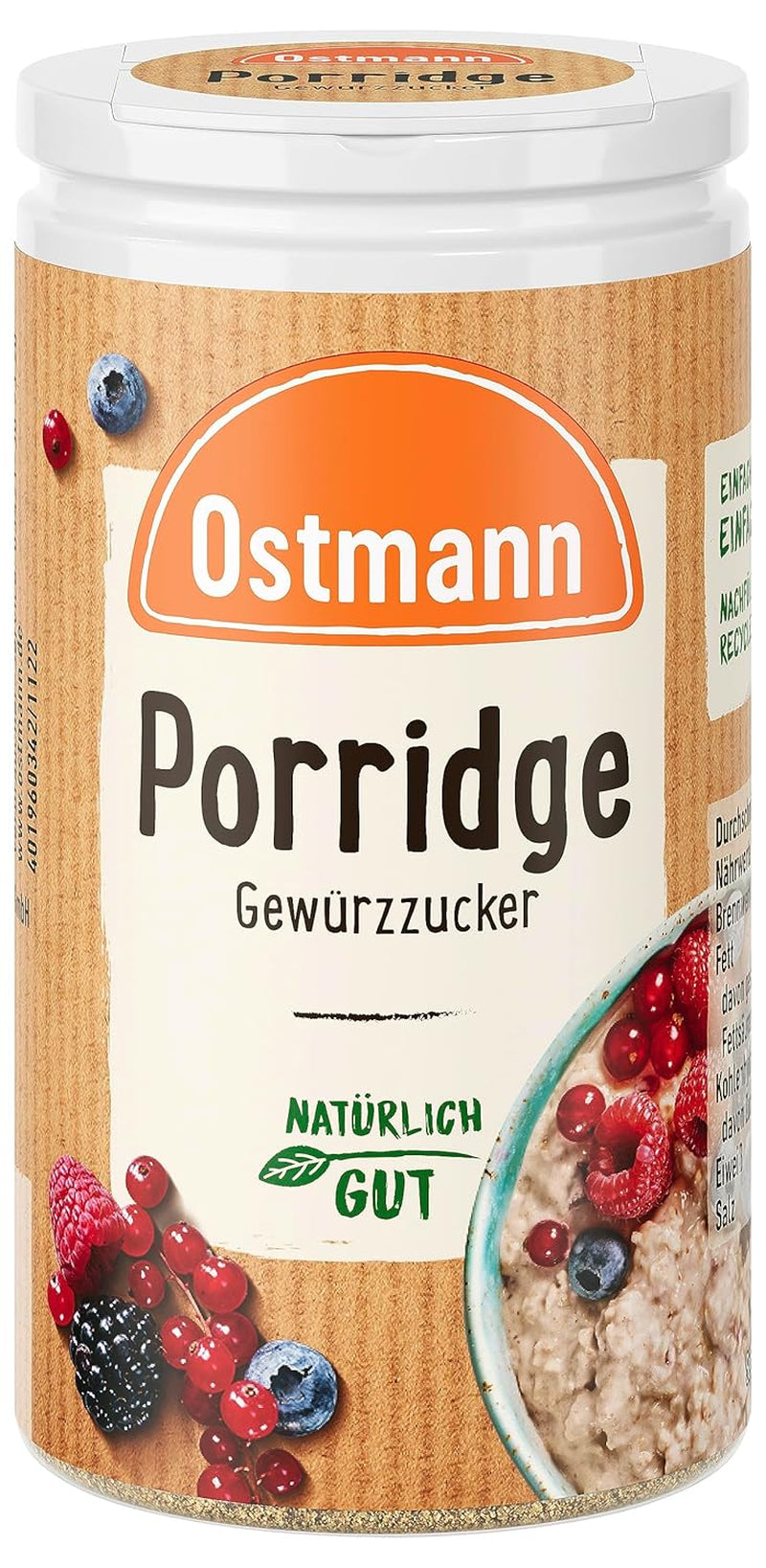 Ostmann Spices - Spiced Porridge Sugar, Cinnamon and Cocoa Aroma Blend, for Seasoning Oatmeal, Rice Pudding and Other Sweet Specialties, Vegan, 60g (Package Design May Vary)