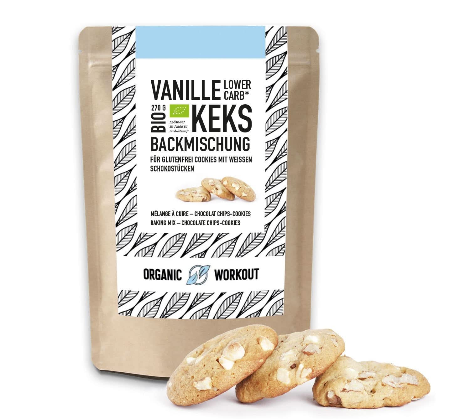 Mix pentru biscuiți de ciocolată vegani, fara zahar adaugat, cu faina de migdale Bucatarie Naty Shop 270 grame Vanilie