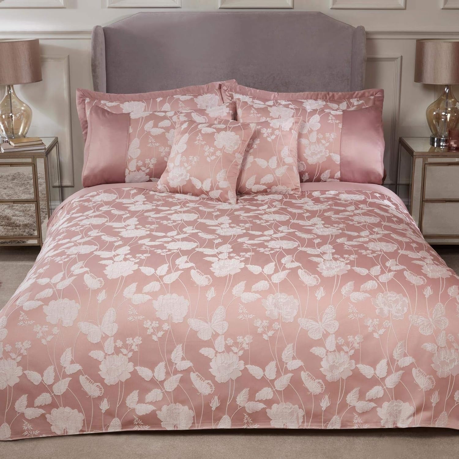 Plapumă Emma Barclay Butterfly Meadow pentru pat king-size, 100% poliester, culoare crem Plapumi si pilote Naty Shop Blush roz Dimensiune rege