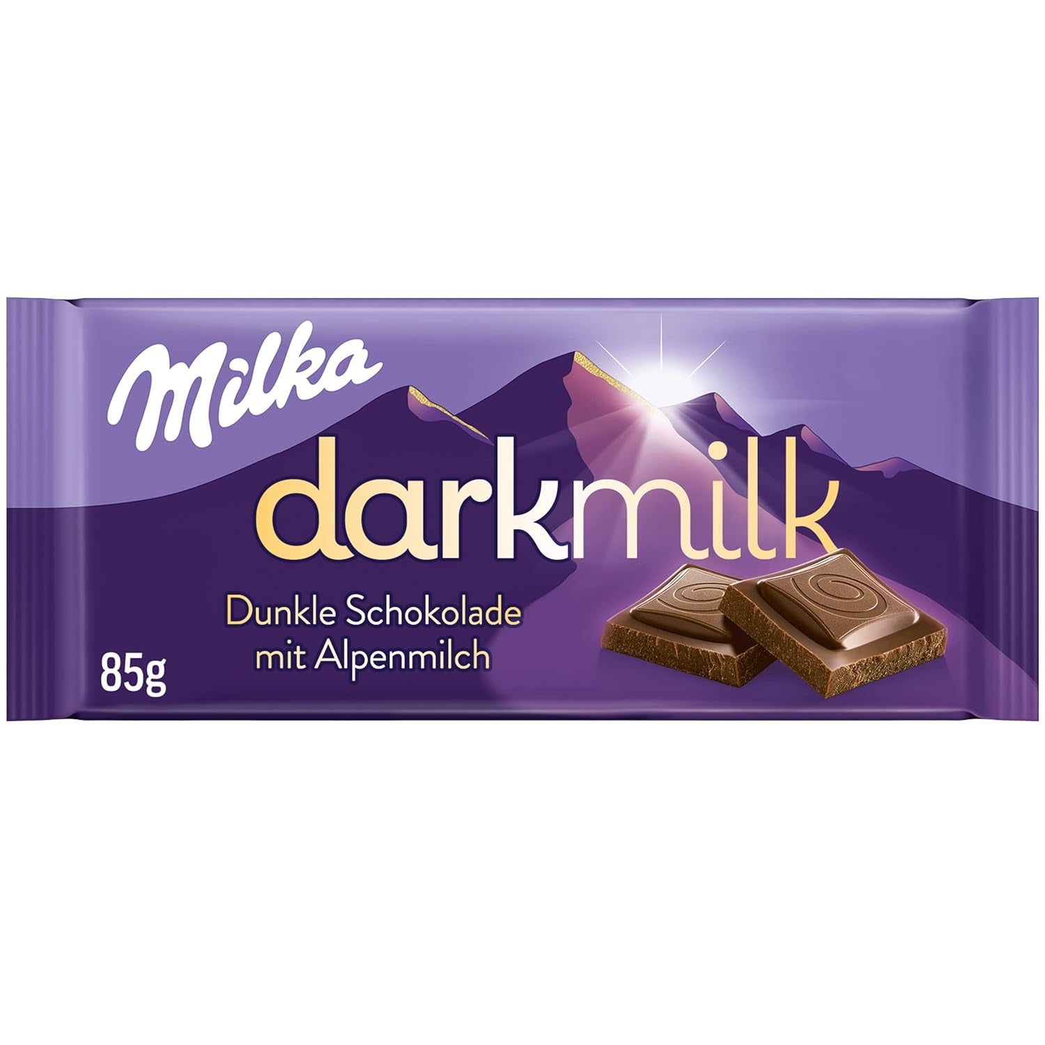 Milka Black Milk – Alpine black chocolate with milk and creamy nougat filling – 85g (pack of 5)