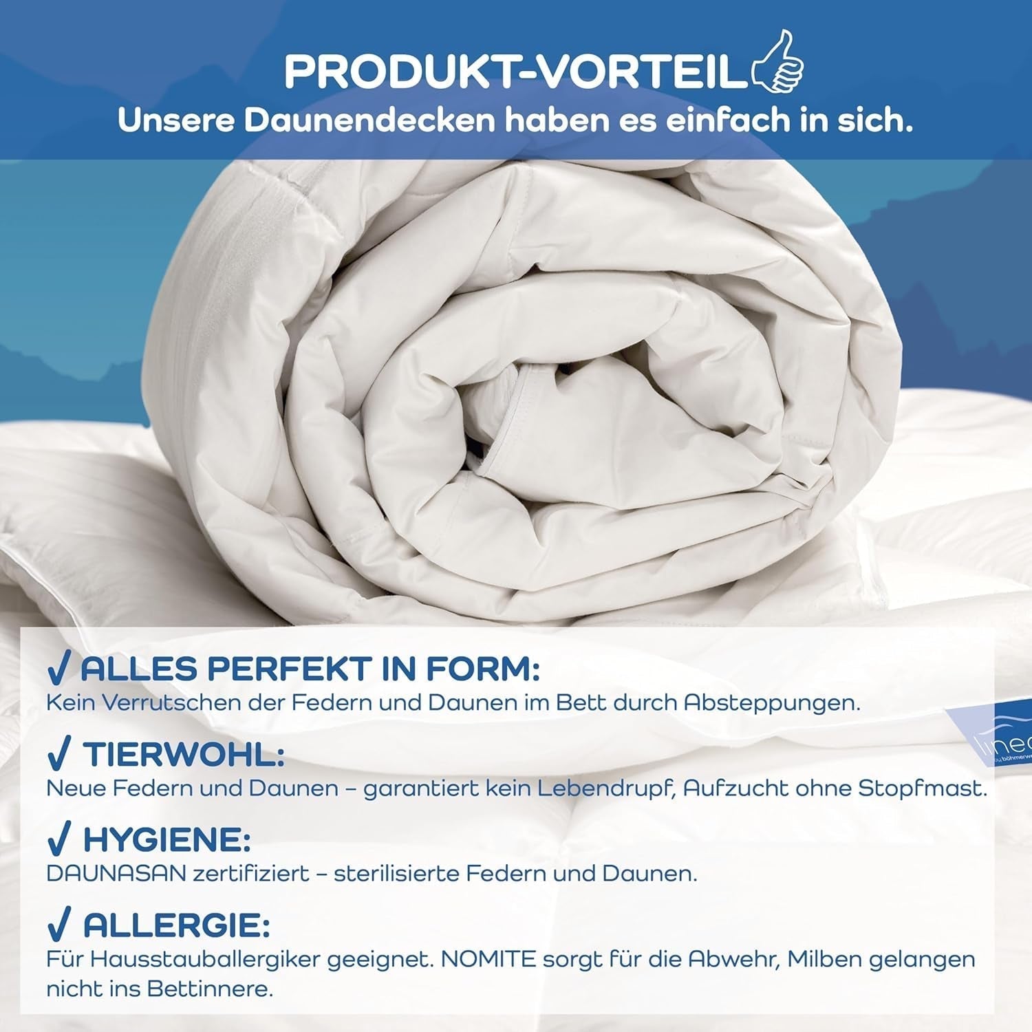 Allnights Comforter Medium Comforter 135X200 100% New Feathers and Down Allergy Friendly Washable up to 60°C Made in Germany White Quilts & Quilts Naty Shop