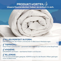 Allnights Comforter Medium Comforter 135X200 100% New Feathers and Down Allergy Friendly Washable up to 60°C Made in Germany White Quilts & Quilts Naty Shop