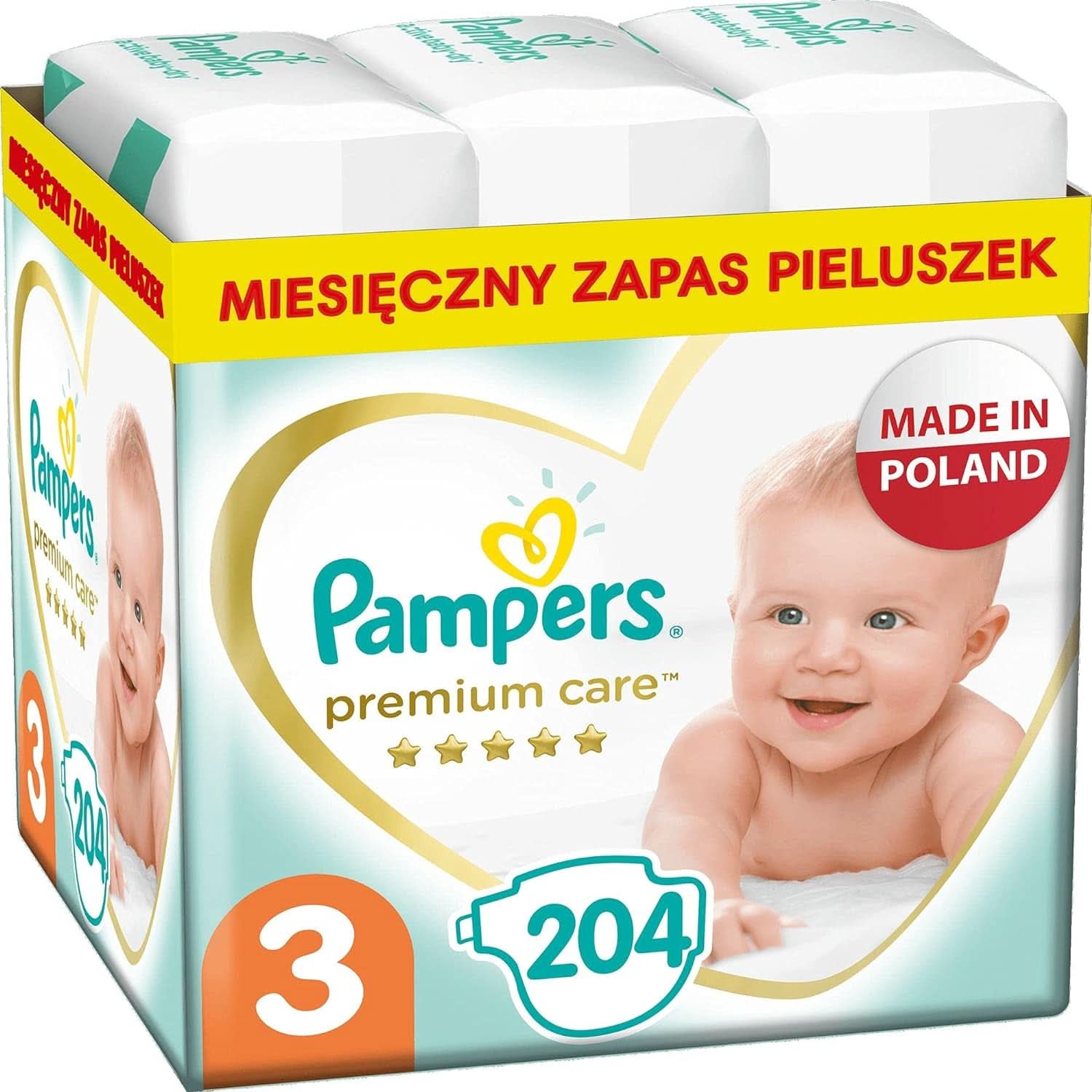 Pampers diapers size 2 (4-8kg), Premium Care diapers, 68 pieces Mother and Baby Naty Shop 3 (204 pieces)