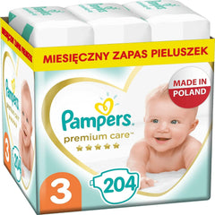 Pampers diapers size 2 (4-8kg), Premium Care diapers, 68 pieces Mother and Baby Naty Shop 3 (204 pieces)