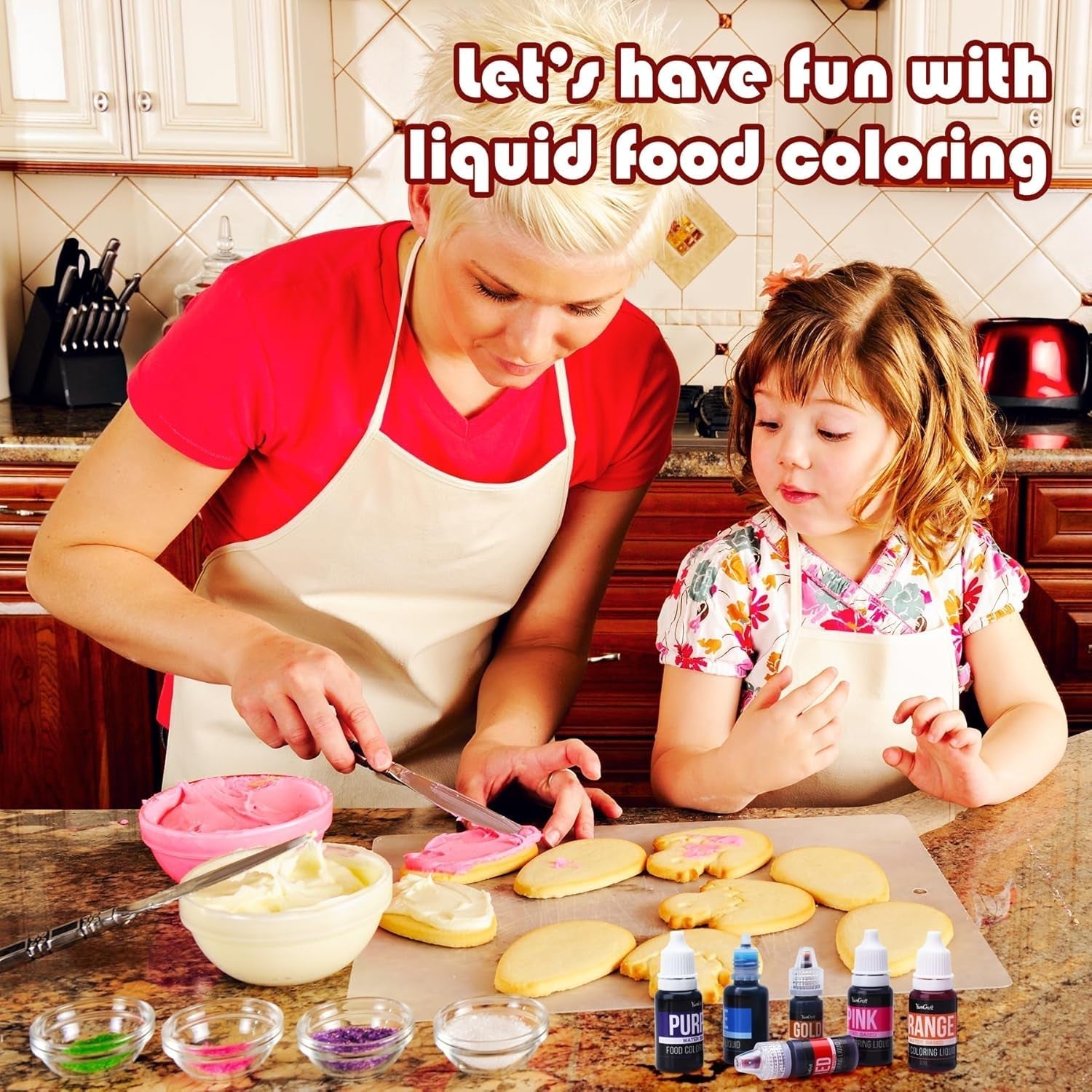 Colorant alimentar - 20 de culori colorant alimentar lichid foarte concentrat pentru prăjituri, copt, ouă de Paște, băuturi - colorant alimentar fără zahăr pentru fondant, glazură, slime, decorare tort - 10 ml fiecare