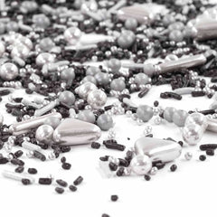 Streusel Glück Black Beauty, Mix Sprinkles Silver - Black, 90 grams Sprinkles Naty Shop