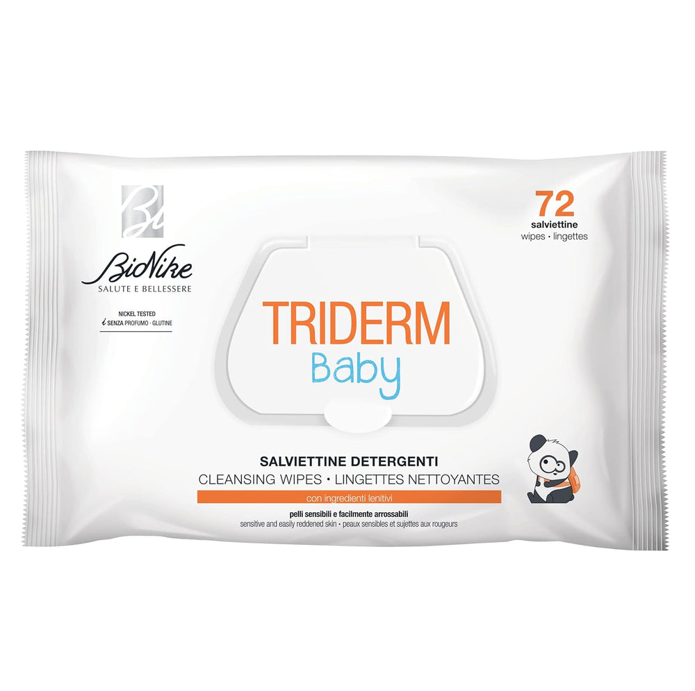 Bionike Triderm Baby Wet Wipes for Dry and Sensitive Skin Soothing and Firming Effect Protects and Moisturizes 72 Wipes