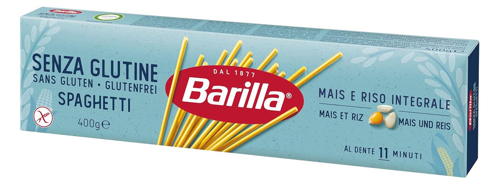 Gluten-free Barilla spaghetti no. 5, delicious corn and rice dishes – perfect for people with celiac disease or gluten intolerance 400g
