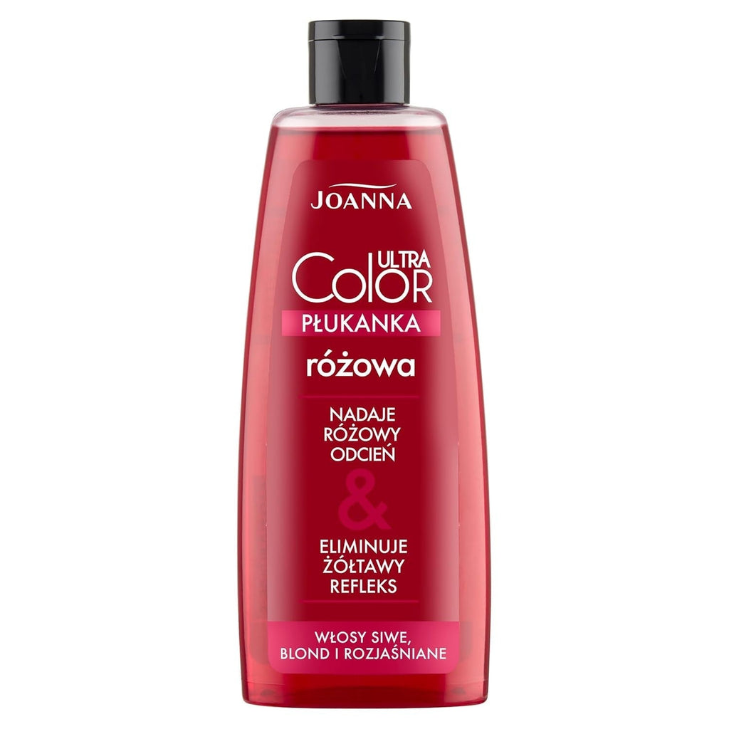 Joanna Ultra Color - Balsam de culoare roz pentru păr blond și deschis - Roz pastel - Strălucire naturală - Elimină nuanța galbenă din părul gri-blond - Efect temporar - 150 ml Vopsea pentru par Naty Shop