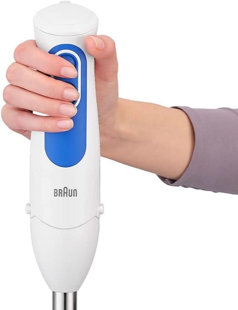 Braun Stabmixer MQ 3000 Smoothie+ – Multiquick 3 Pürierstab Mit Edelstahl Mixfuß, 700 Watt, Inkl 600 Ml Mixbecher, Weiß/Blau Kitchen Naty Shop