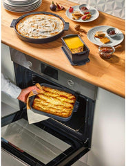 Peugeot Appolia Rechteckige Auflaufform Mit Griffen, Keramik, Schiefer / Grau, 8.3X40.5X27.2 Cm, Fassungsvermögen: Ca. 4 L, 60022 Molds and trays for baking Naty Shop