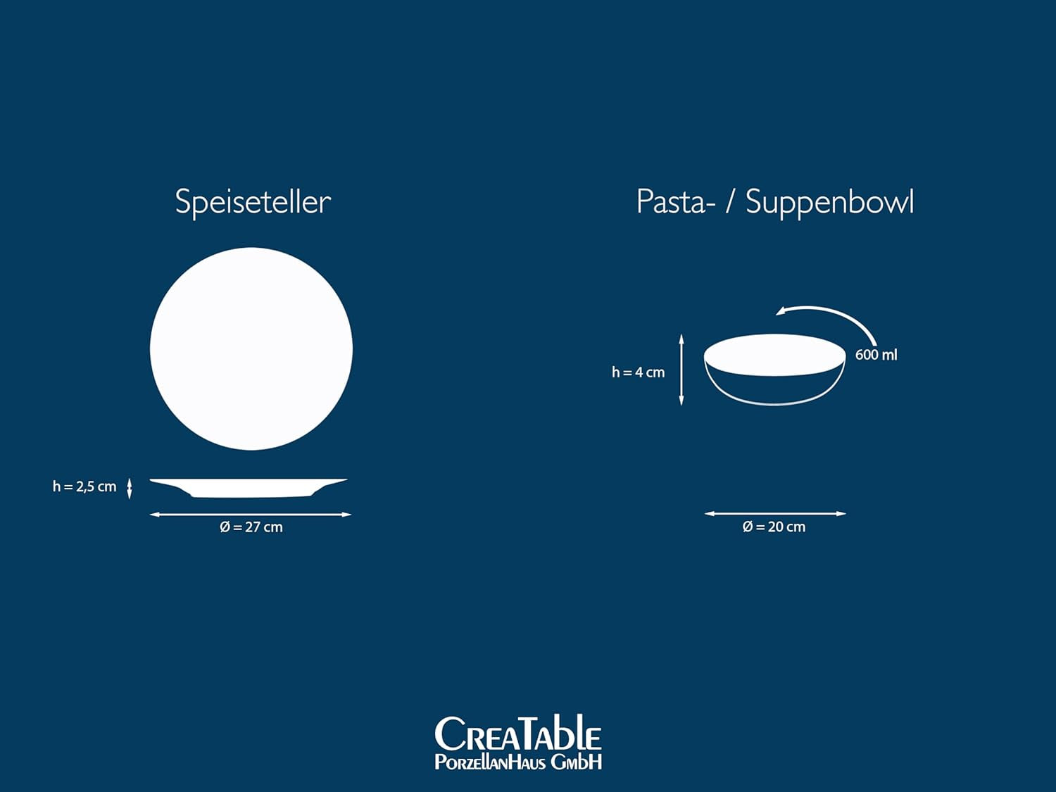 Creatable, 21845, Serie Luna Socken, 12-Teiliges Geschirrset Für 6 Personen, Tafelservice Aus Porzellan, Spülmaschinen- Und Mikrowellengeeignet, Qualitätsproduktion Seturi vesela masa Naty Shop