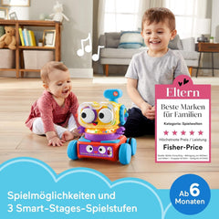 Fisher-Price 4-in-1 robot de învățare Linus pentru bebeluși și copii mici, jucărie de la 6 luni - vorbitor de germană, HCK39 Jucarii Bebe Naty Shop
