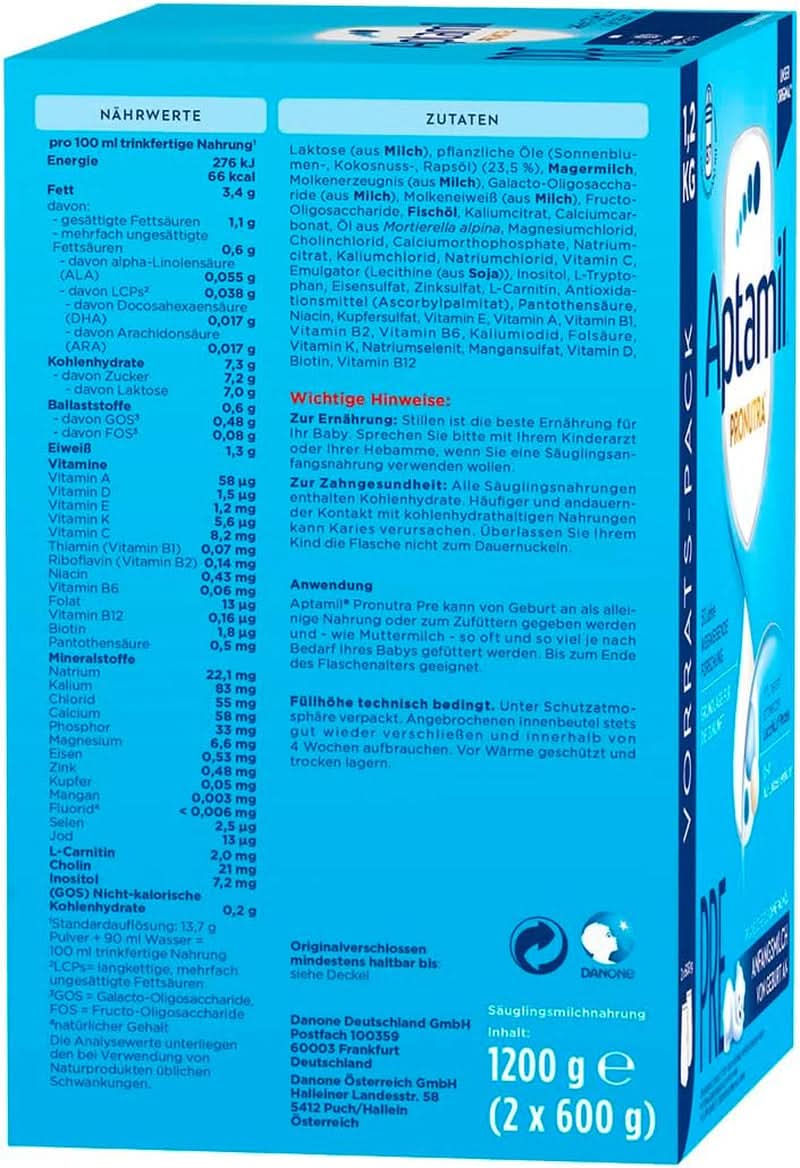 Aptamil Pronutra initial food pre, from birth, without palm oil, with delicate Lactofidus process, supply package 1.2 kg Mother and Child Naty Shop