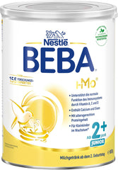 BEBA Junior 2+ milk drink from 2 years, With HMO, Age-appropriate protein content, Lactose only, No palm oil, No fish oil, Toddler food, Baby milk powder, Pack of 6 (6 x 800g)