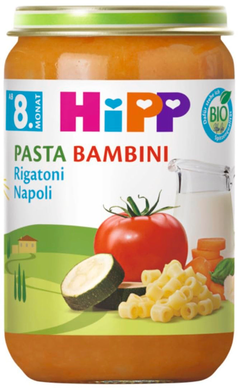 HiPP Organic Pasta Bambini Rigatoni Napoli (6 x 220g), meal from 8 months, no added salt, with Omega-3, of the best organic quality