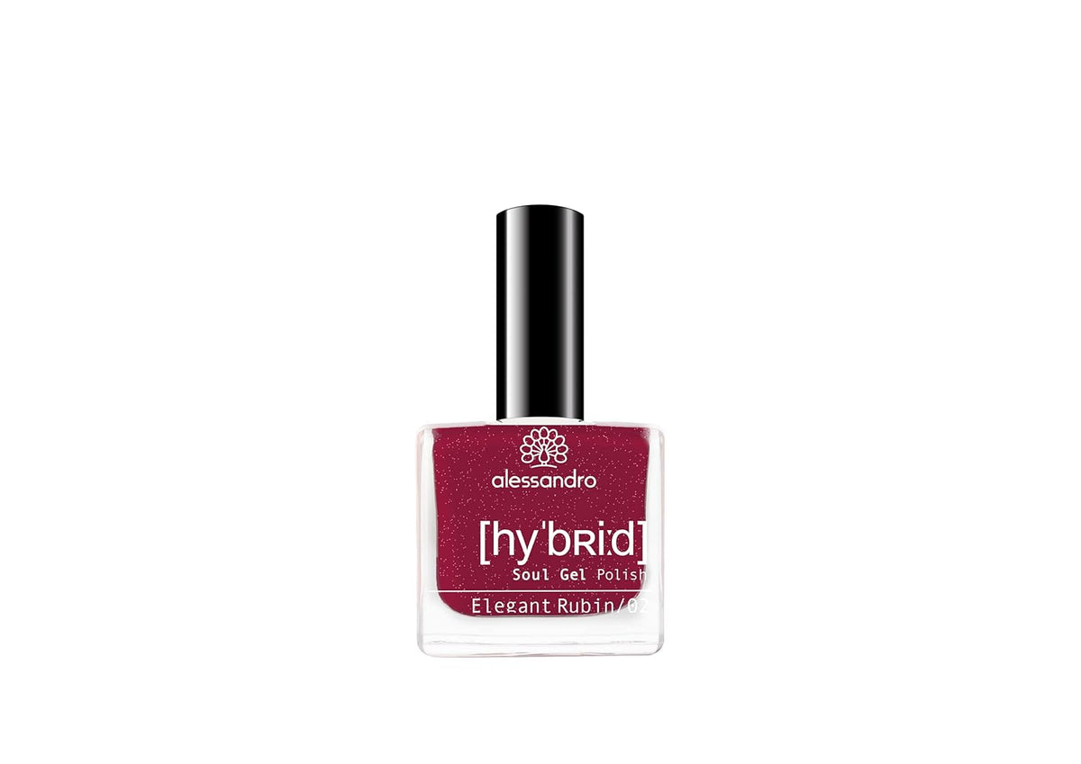 Alessandro Elegant Ruby Hybrid Nail Polish - Red-Dark Pink - Perfect nails in just 3 steps, without LED - Lasts up to 10 days!