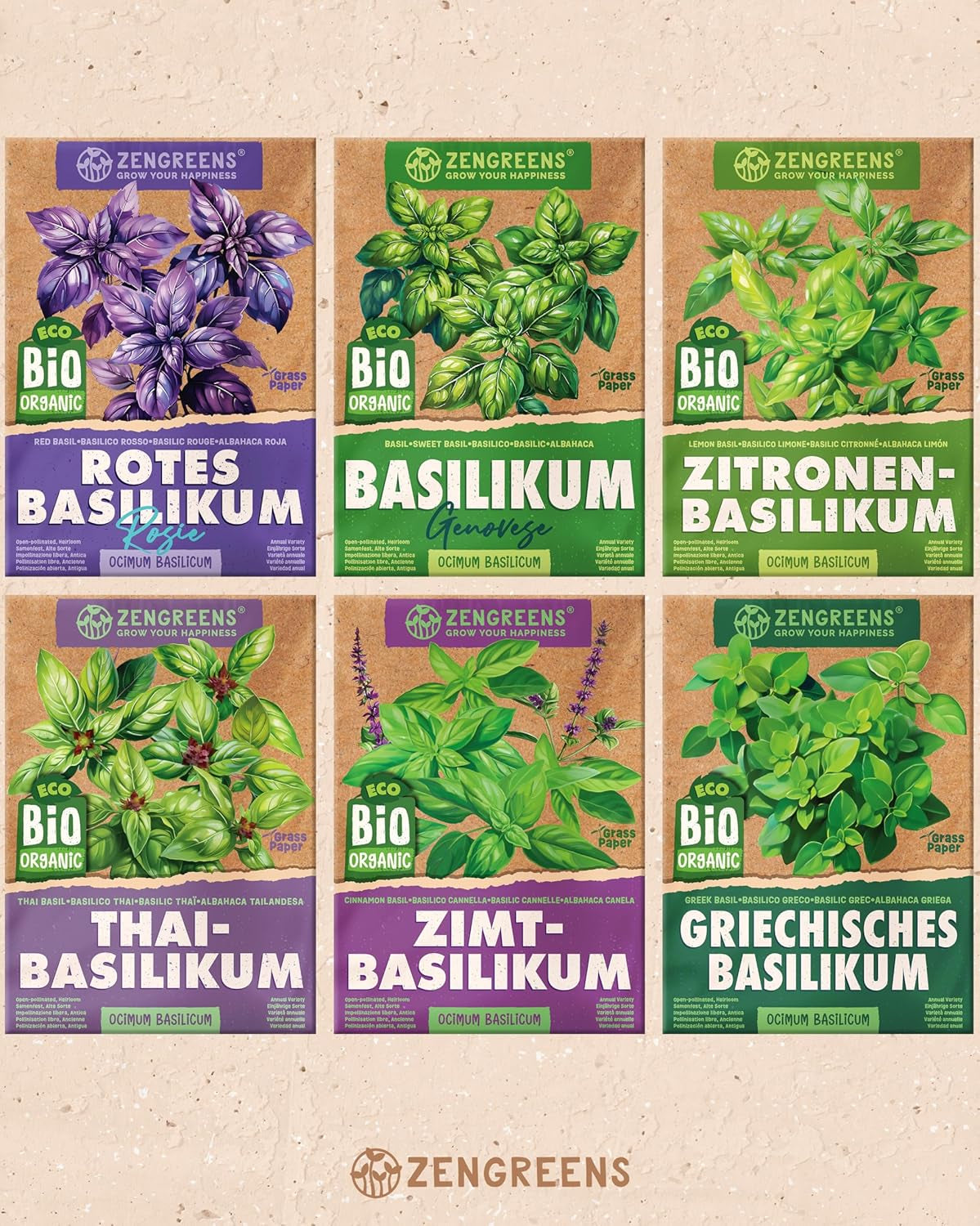 Organic Basil Seeds in a Set of 6 - 6 Basil Seeds for Easy Growing in the Garden, Balcony or Raised Bed - Plant Seeds - Seedlings