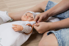 Miniland Puppenzubehör, Schlafsack 38-40cm, weiß, 31221