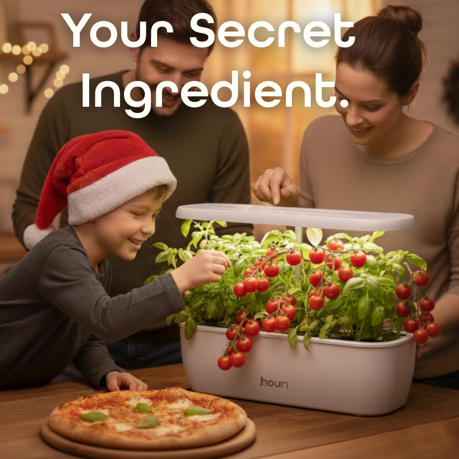 New 7 Bridge + Heirloom Basil | Smart Garden for Home Cooks | Hydroponic growing system | LED Grow Lights | Indoor Herb Gardening Kit for Plant Lovers and Gardeners, White