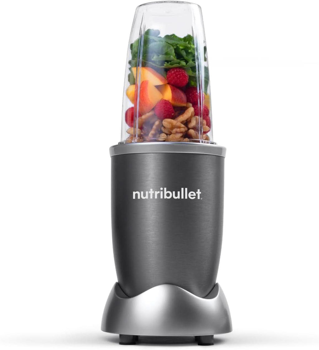 Nutribullet Original, Elektrischer Mixer, Zerkleinerer, Smoothiemixer, Smoothie Maker, 600 W Leistung, Einfach Und Schnell in Der Anwendung, Kompakt, Leicht Zu Reinigen, NB603DG Bucatarie Naty Shop Dunkelgrau Basispaket
