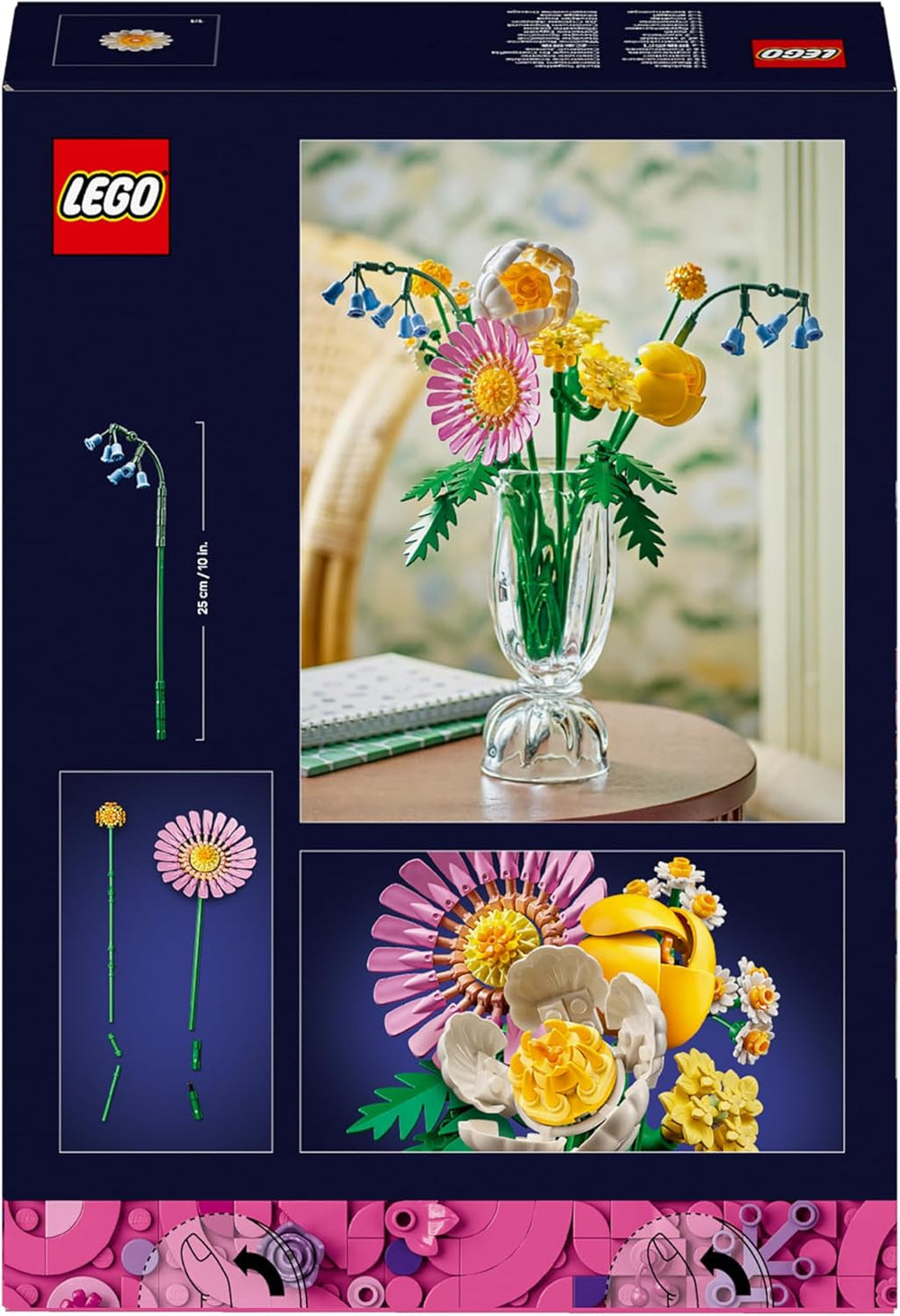 LEGO Botanicals Small Summer Bouquet - Artificial Flower Building Set - Incl. bluebells, buttercups, tulips - Gift idea for women, mothers and men - 10347 Building sets Besuche den LEGO-Store