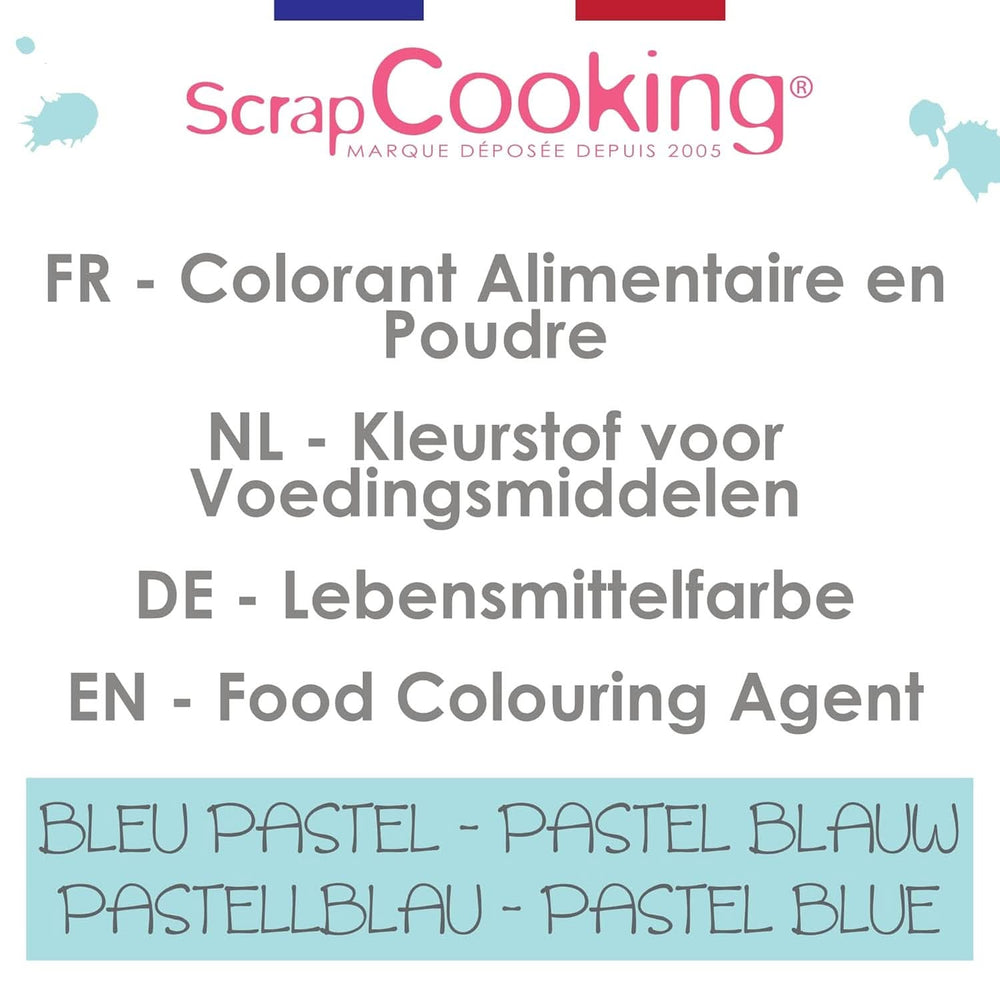 Scrapcooking, colorant alimentar pudră, albastru pastel, 5 grame Naty Shop
