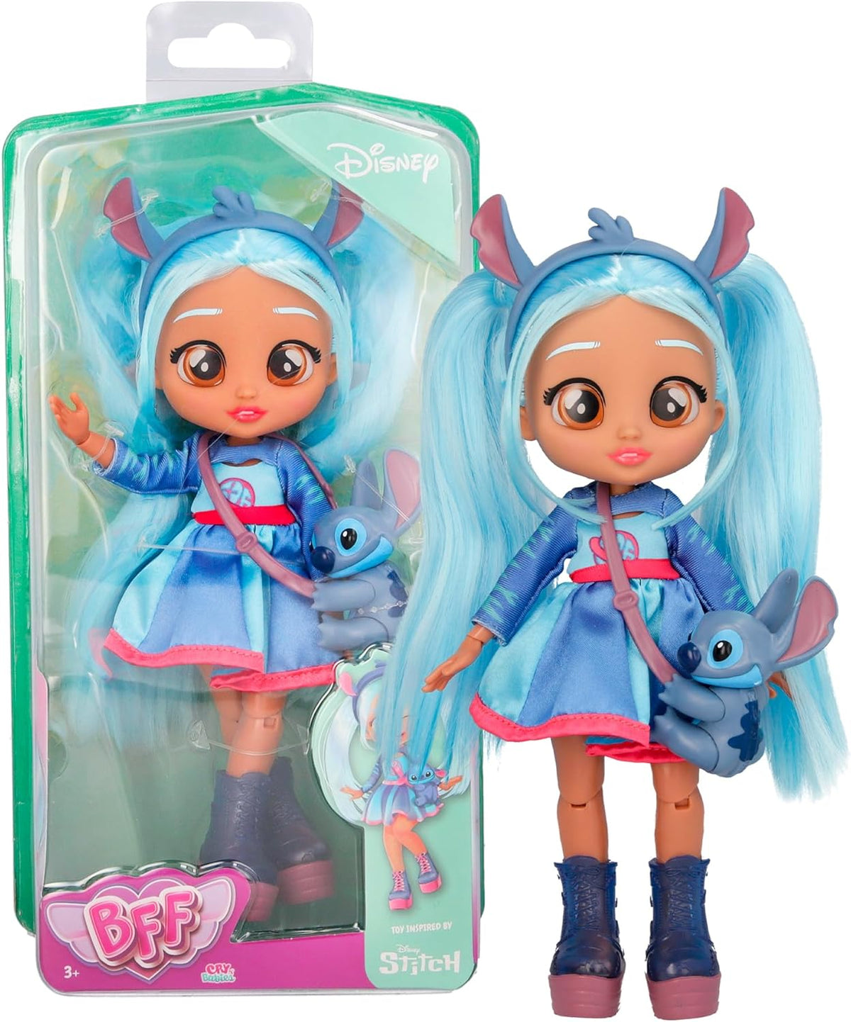 BFF by Cry Babies Disney Stitch, BFF Fashion Doll im Stitch-Outfit zum An- und Ausziehen, including Styling-Accessoires, Spielzeug und Geschenk für Kinder ab 3 Jahren