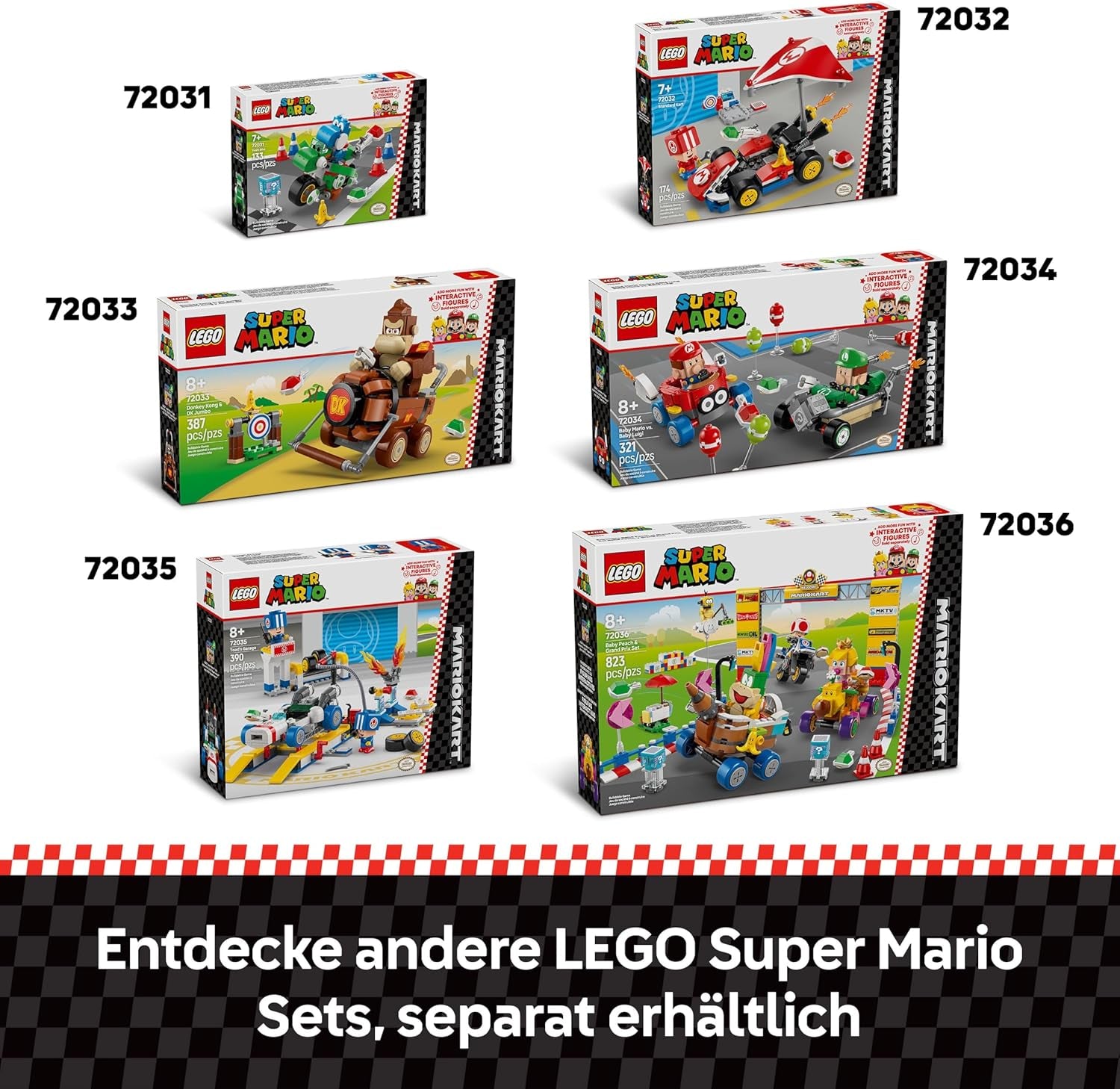 LEGO Super Mario: Mario Kart – Toad's Garage Set, Nintendo Mechanic Toy with 2 Blue Toad Character Figures for Independent Play, Birthday Gift for Boys, Girls and Gamers Aged 8 Plus 72035