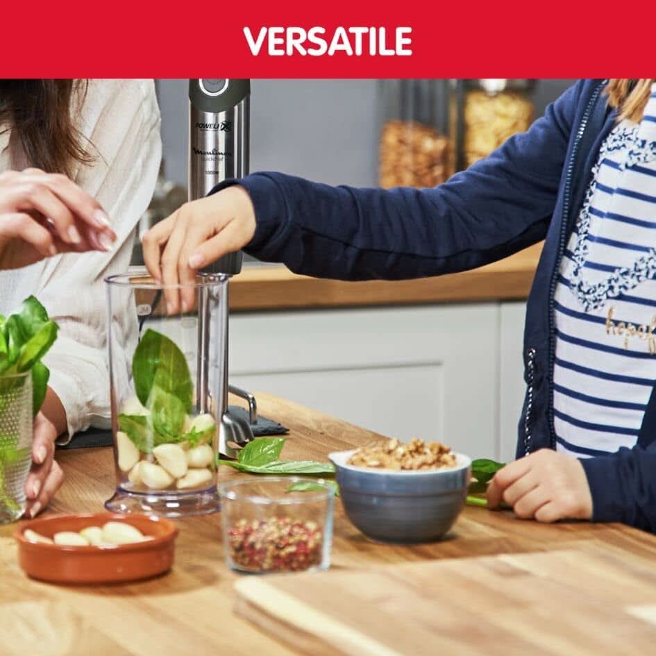 DD6558 DD655810 Quickchef 3-In-1 Tauchmixer, Powelix-Technology, 3 Zubehörteile, Edelstahl, Stahl/Schwarz Kitchen Naty Shop