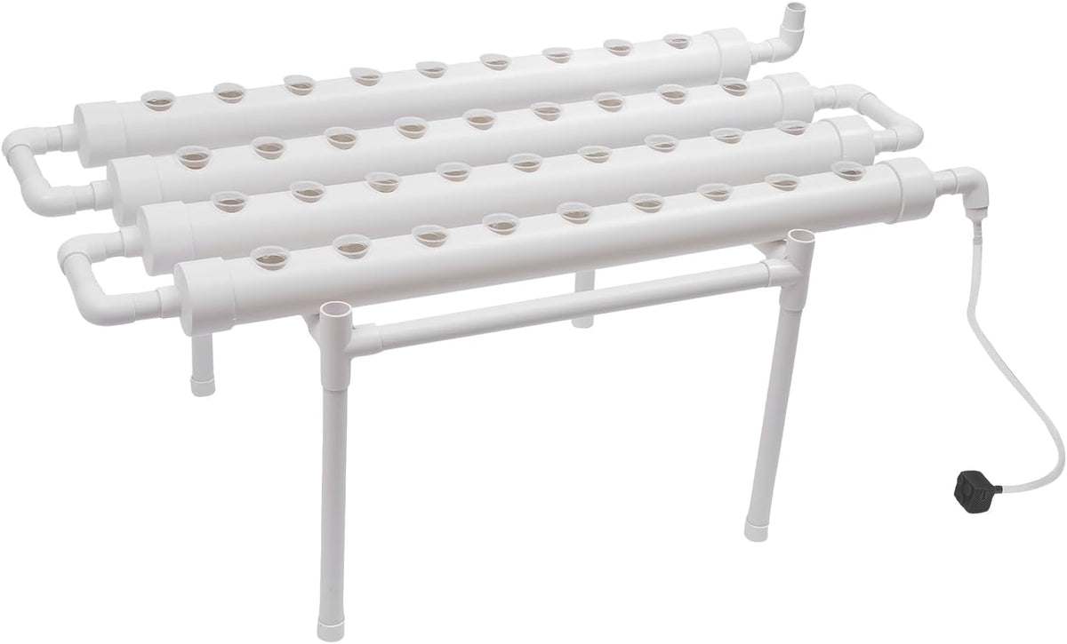 3-Layer Hydroponic Grow Kit 108 Planting Spaces Hydroponic Soilless Plant Grow Systems Hydroponic Plant Grow System in Tubes for Vegetables (Single Layer with 36 Holes)
