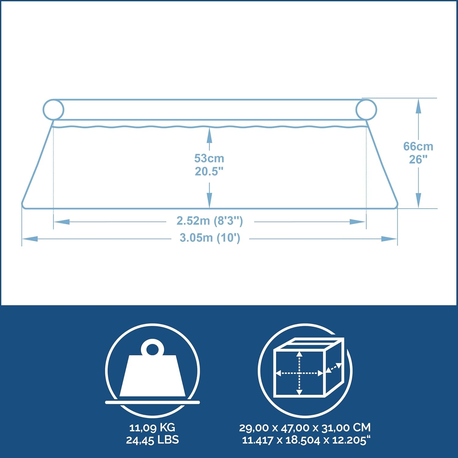 Piscină BESTWAY Fast Set 305x76 cm, fără pompă