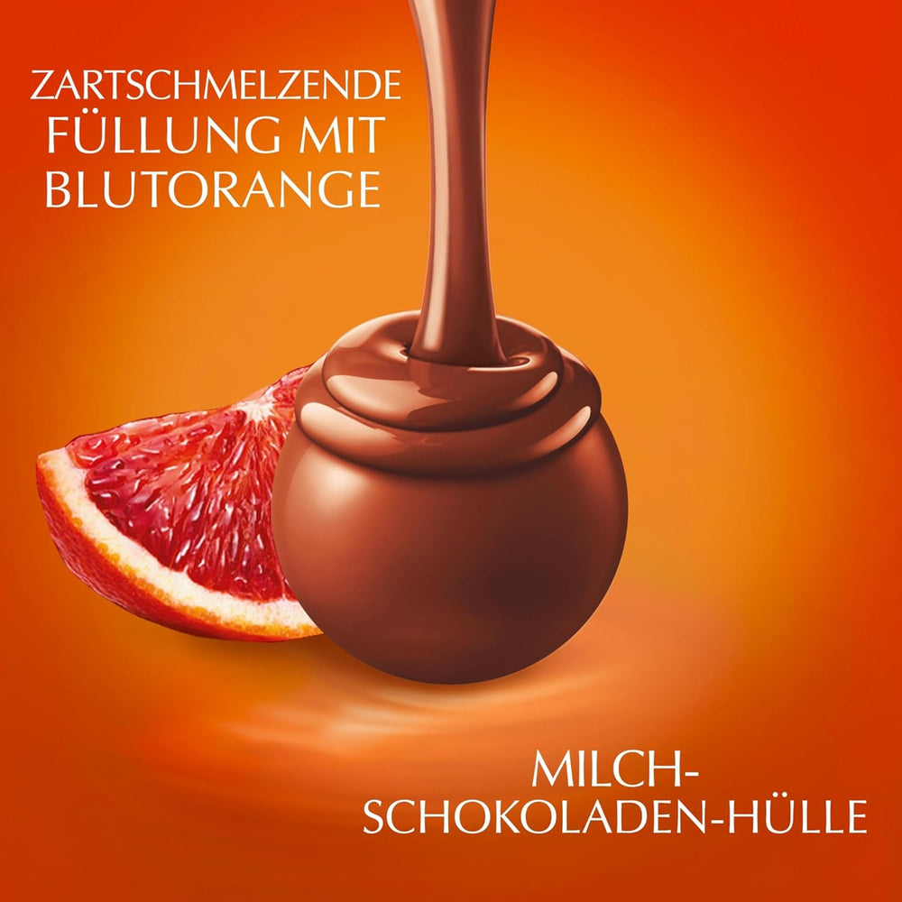 Lindt LINDOR Red Orange Chocolate Balls | 1 kg resealable bag | approx. 80 chocolate candies with melt-in-your-mouth filling | Bulk package, chocolate gift