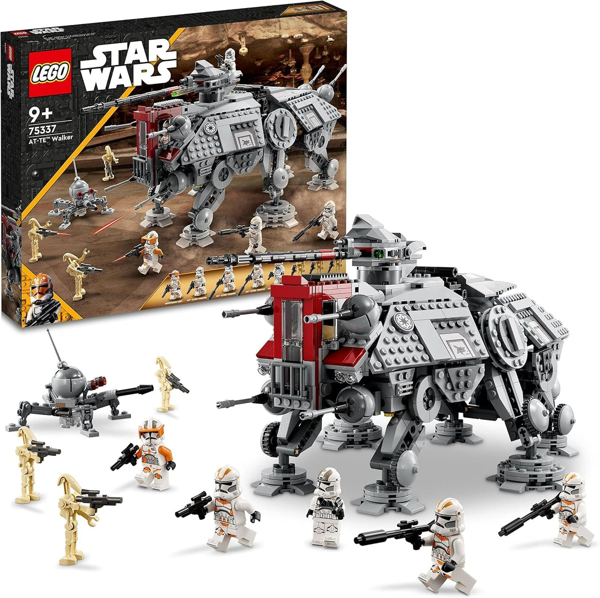 LEGO Star Wars At-Te Walker Mobile Toy Model Minifigure Set Including 3 Clone Troopers, Battle Droids and Dwarf Spider Droid 75337 Building Sets Besuche den LEGO-Store Single