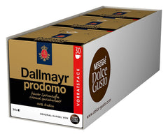 NESCAFÉ Dolce Gusto Dallmayr Prodomo, XXL-Vorratsbox, 90 Kaffeekapseln (3 x 30 Kapseln) & Dallmayr Crema d'Oro Caffè Latte (48 Kaffeekapseln, 48 Getränke, cremig&ausgewogen) 3er Pack (3 x 16 Kapseln)