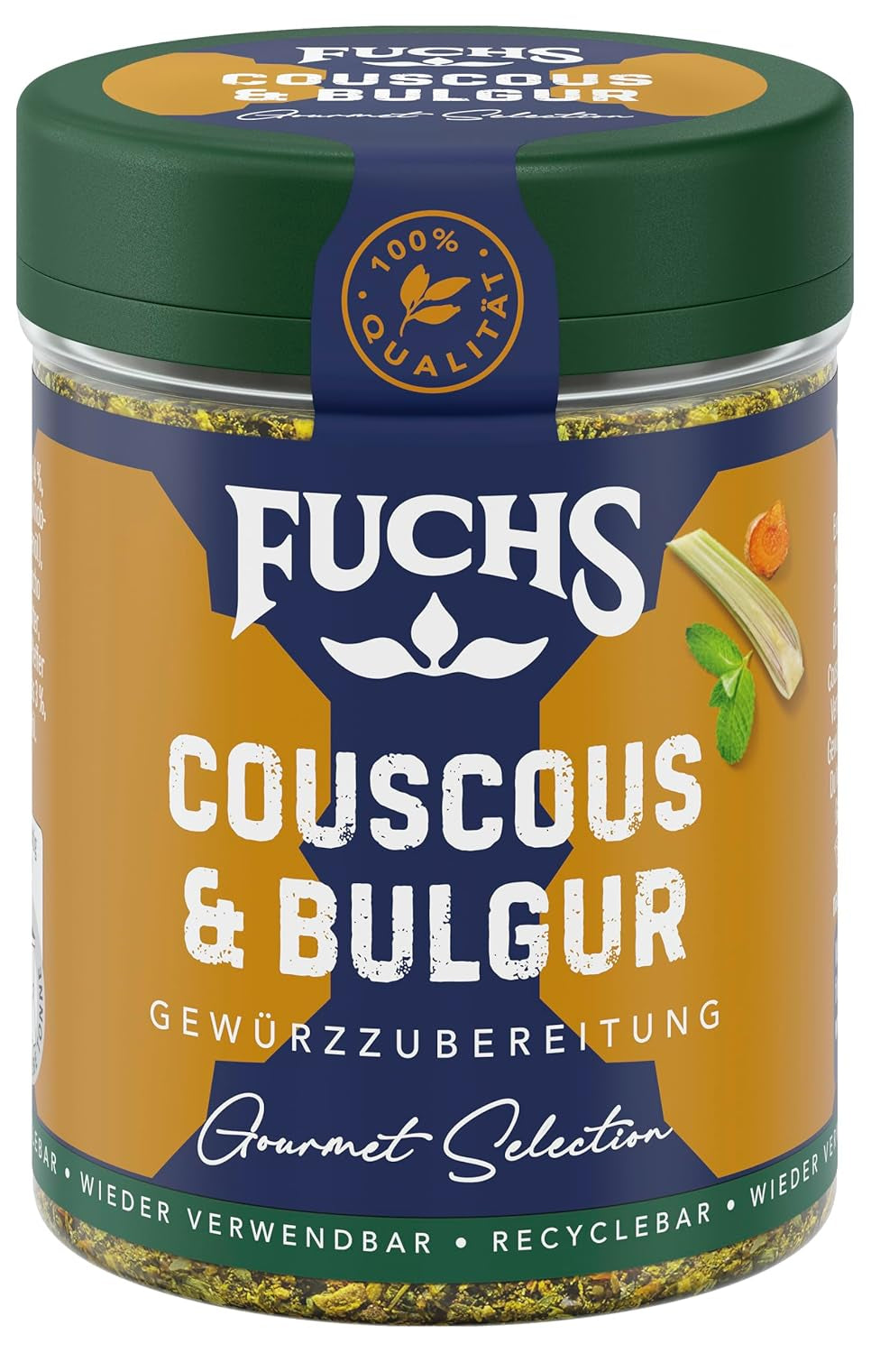 Fuchs Spices Gourmet Selection Middle East/Africa - Couscous and Bulgur Spice Mix Refillable Spice Mix for Seasoning Bulgur Dishes Vegan 55g