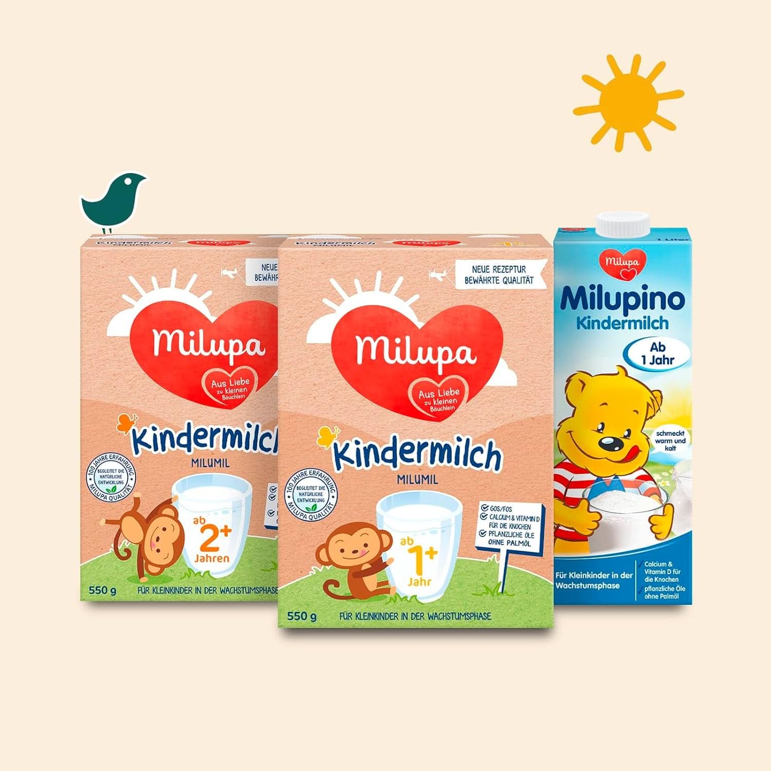 Milupa Lapte copii Milumil 1 plus - de la 1 an - pentru copii mici in faza de crestere - insoteste dezvoltarea naturala - 5 x 550 g pudra Mama si Copilul Naty Shop